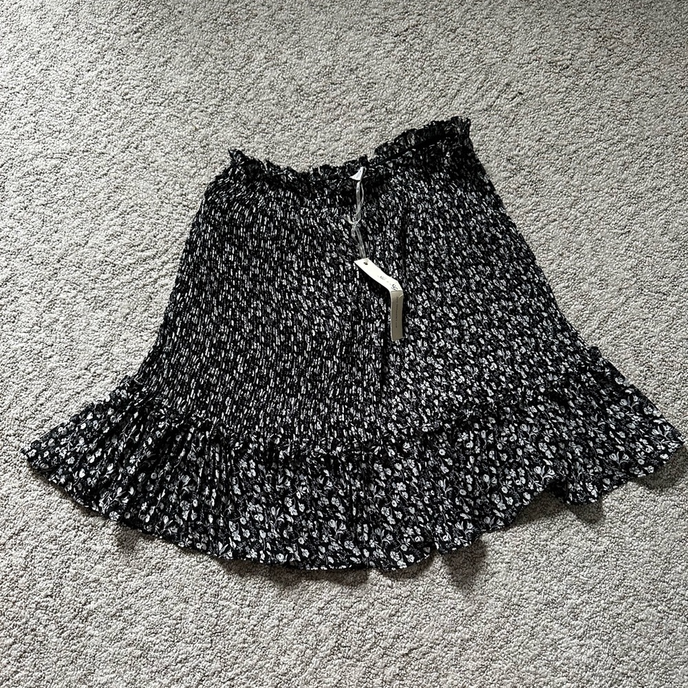 Black Flower Skater Skirt